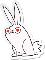 sticker of a cartoon bunny rabbit in love png