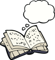 cartoon open book with thought bubble png