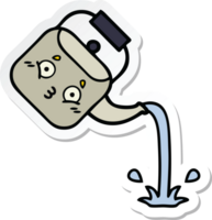 sticker van een schattige cartoon gietende waterkoker png