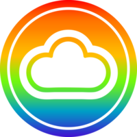 clima nuvem circular ícone com arco Iris gradiente terminar png