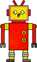 retro grunge textura dibujos animados de un robot png