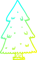 cold gradient line drawing of a christmas tree png