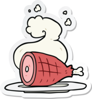 adesivo di un cartone animato di carne cotta png