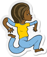 sticker of a cartoon woman running png