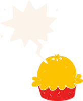 cartoon pie with speech bubble in retro style png