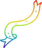 arcobaleno pendenza linea disegno di un' cartone animato galleggiante nastro png