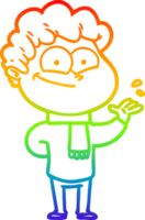 regenboog helling lijn tekening van een tekenfilm gelukkig Mens png