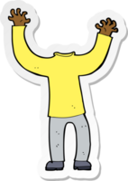 sticker of a cartoon headless body png