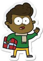 sticker of a cartoon staring man png