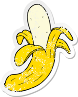 vinheta angustiada de uma banana de desenho animado png