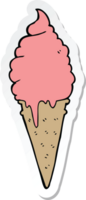 sticker of a cartoon ice cream png