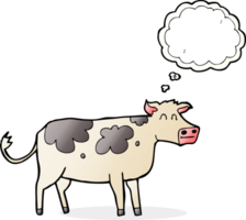 desenhado pensamento bolha desenho animado vaca png
