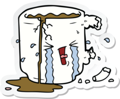 sticker of a cartoon broken mug png