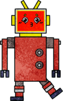 retro grunge texture cartoon of a robot png