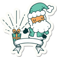 sticker of a tattoo style santa claus christmas character png