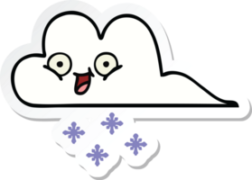 adesivo de uma nuvem de neve de desenho animado fofo png