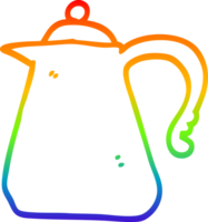 rainbow gradient line drawing of a cartoon kettle png