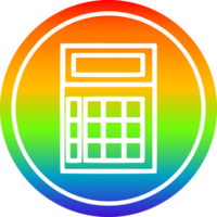 matemática calculadora circular ícone com arco Iris gradiente terminar png