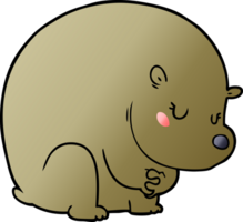 personagem de desenho animado de urso tímido png