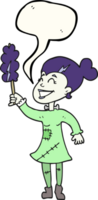 drawn speech bubble cartoon undead monster lady cleaning png