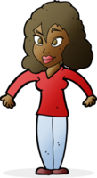 cartoon woman shrugging shoulders png