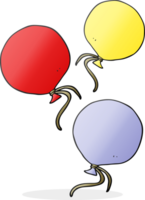 getrokken tekenfilm ballonnen png