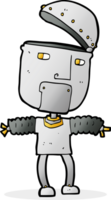 robot divertente cartone animato con testa aperta png