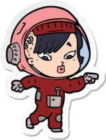 sticker of a cartoon astronaut woman png