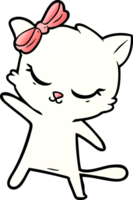 cute cartoon cat with bow png