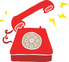 flat color illustration of ringing telephone png