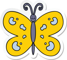 Aufkleber eines skurrilen, handgezeichneten Cartoon-Schmetterlings png