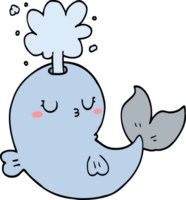 cartoon whale spouting water png