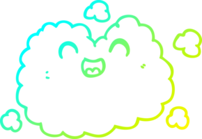 verkoudheid helling lijn tekening van een tekenfilm gelukkig rook wolk png