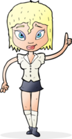 cartoon woman making point png