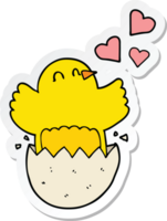 pegatina de una linda caricatura de pollito recién nacido png