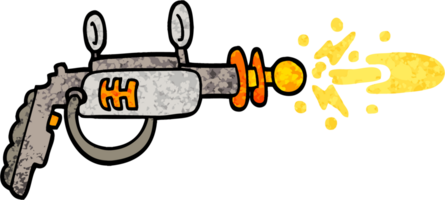 pistolet à rayons de dessin animé illustration texturée grunge png