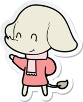 sticker of a cute cartoon elephant png