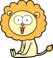 heureux, dessin animé, lion png