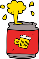 cartoon doodle of a can of beer png