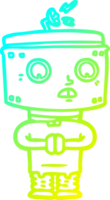 cold gradient line drawing of a cartoon robot png