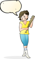 cartoon pretty punk girl with baseball bat with speech bubble png