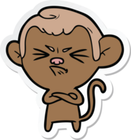 sticker of a cartoon angry monkey png