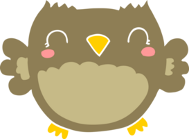 cute flat color style cartoon owl png