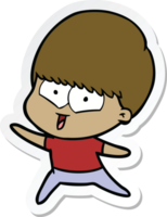 sticker of a cartoon happy boy png