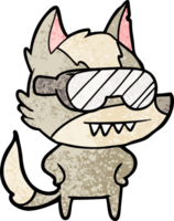 wolf wearing goggles cartoon png