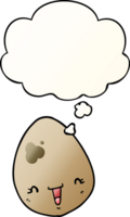 cartoon egg with thought bubble in smooth gradient style png
