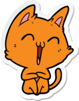 sticker of a happy cartoon cat png