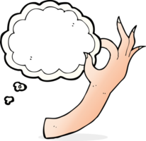 cartoon hand symbol with thought bubble png