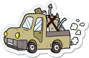 autocollant d'un vieux camion de dessin animé png