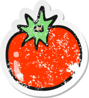 distressed sticker of a cartoon tomato png